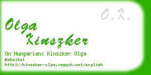 olga kinszker business card